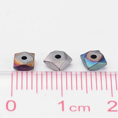 Frosted Square Electroplate Non-Magnetic Synthetic Hematite Beads X-G-P046-08-1
