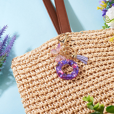 Resin Butterfly Pendant Keychains KEYC-TAC0034-03O-1