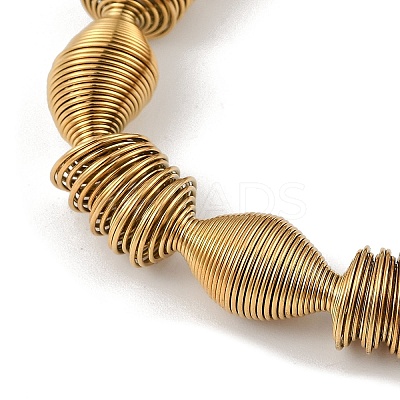 Ion Plating(IP) Adjustable 304 Stainless Steel Bicone Spring Wire Bracelets BJEW-H617-08A-G-1