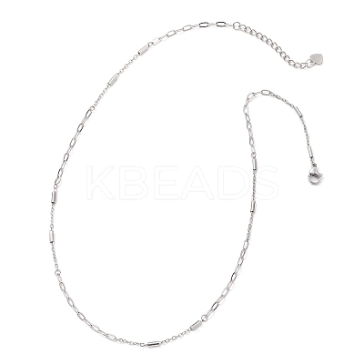 2.5MM 304 Stainless Steel Column Link Paperclip Chain Necklaces NJEW-JN05832-1