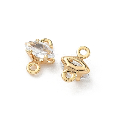 Brass Pave Clear Cubic Zirconia Connector Charms KK-Z136-54B-G-1