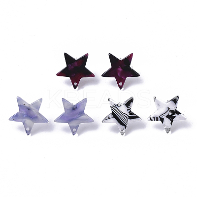 Cellulose Acetate(Resin) Stud Earring Findings KY-R022-022-1