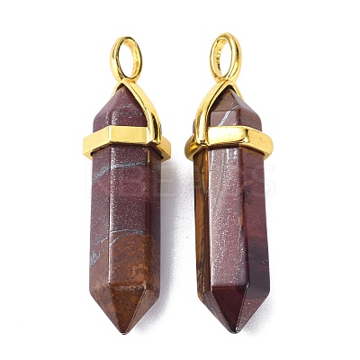 Natural Tiger Iron Pointed Pendants G-G025-01G-11-1