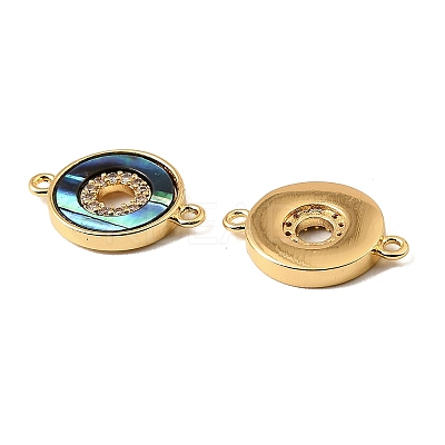 Natural Paua Shell Ring Connector Charms KK-G538-10G-1