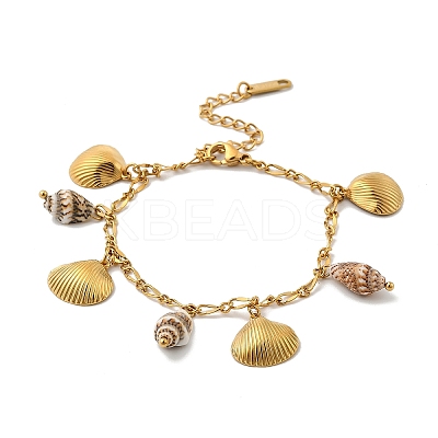 304 Stainless Steel Charm Bracelets for Women Ion Plating(IP) LS-BJEW-A052-02G-1