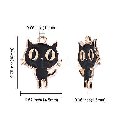 60Pcs 2 Colors Light Gold Alloy Enamel Pendants ENAM-CJ0001-68-1