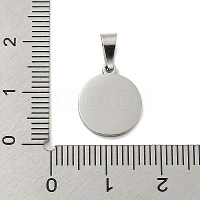 304 Stainless Steel Pave Natural White Shell Flat Round Charms STAS-S130-02P-1