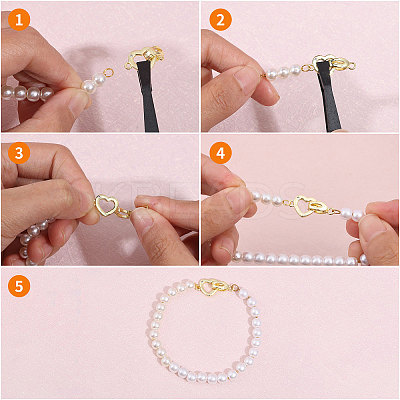 6Pcs 3 Colors Brass Pave Clear Cubic Zirconia Fold Over Clasps KK-CA0002-68-1