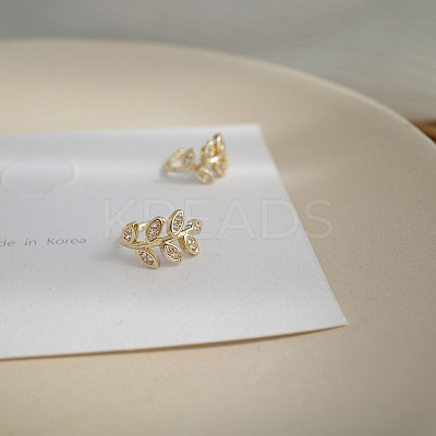 Alloy Leaf Cuff Earrings WG3D3A6-01-1