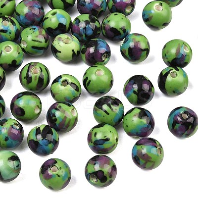 Glazed Porcelain Beads PORC-Q167-12mm-06-1