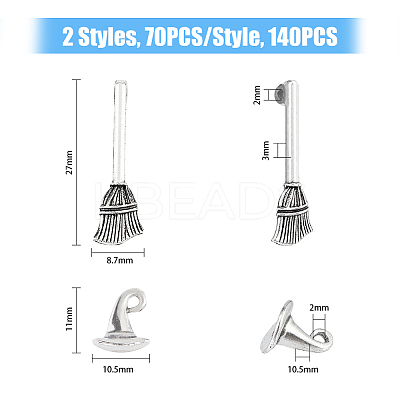 140Pcs 2 Style Tibetan Style Alloy Charms TIBE-FH0001-21-1