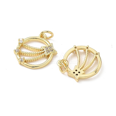 Brass Micro Pave Cubic Zirconia Pendants KK-S337-04G-1
