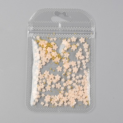 Flower Plastic Cabochons Nail MRMJ-I001-03G-1