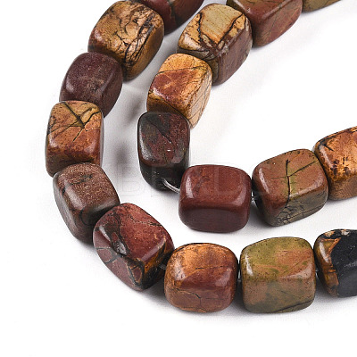 Natural Polychrome Jasper/Picasso Stone/Picasso Jasper Beads Strands G-T140-60B-1