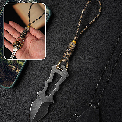 2Pcs 2 Styles Outdoor EDC Tool Brass Parachute Rope European Beads KK-NB0003-61-1