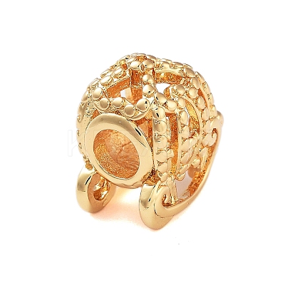 Rack Plating Hollow Brass European Beads KK-B097-03G-1