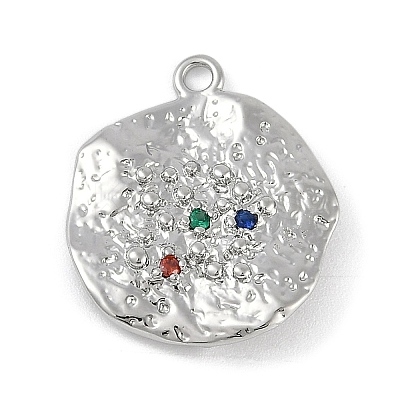 Brass Micro Pave Cubic Zirconia Pendants KK-Z075-14P-1