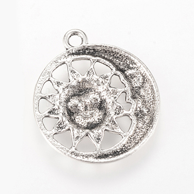 Tibetan Style Alloy Pendants X-TIBEP-Q064-22AS-RS-1