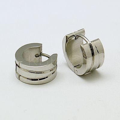 Tarnish Resistant Fashion 304 Stainless Steel Huggie Hoop Earrings EJEW-G124-M16-1
