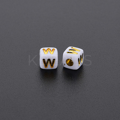 Opaque White Acrylic Beads MACR-Q242-010W-1