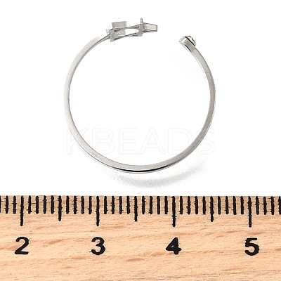 304 Stainless Steel Micro Pave Cubic Zirconia Open Cuff Rings RJEW-S628-02P-1