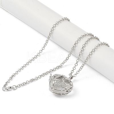 Brass with Rhinestone Pendant Necklaces NJEW-G089-02B-P-1