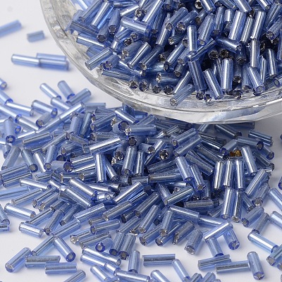 Silver Lined Glass Bugle Beads SEED-K001-A07-1-1