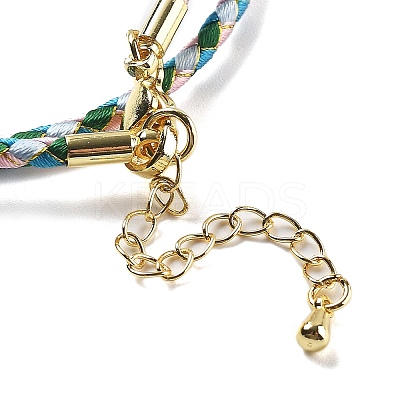 Polyester Cord Braided Necklace Makings MAK-L043-03G-19-1