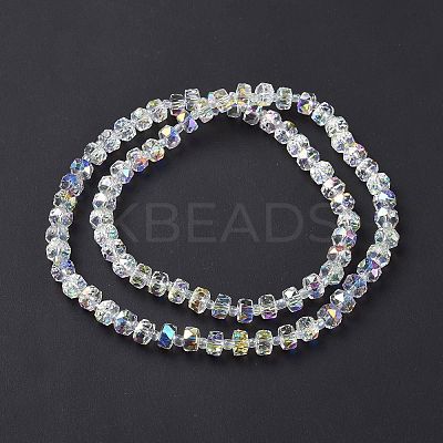 Electroplate Transparent Glass Beads Strands EGLA-H101-03A-1