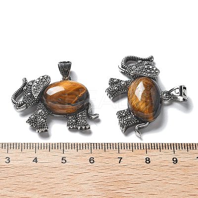 Natural Tiger Eye Pendant G-H083-02AS-08-1