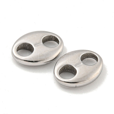 Non-Tarnish 304 Stainless Steel Oval Connector Charms STAS-L278-037P-1