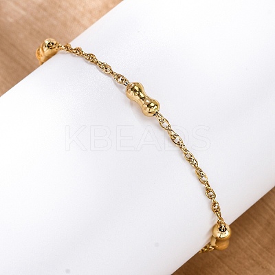304 Stainless Steel Rope Chain Bracelets for Women BJEW-C094-10G-1