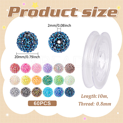 DIY Round AB-Color Resin Rhinestone Beads Bracelets Making Kits DIY-ME0001-21-1