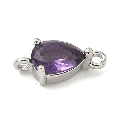 Brass Pave Cubic Zirconia Connector Charms KK-Z120-31P-05-1
