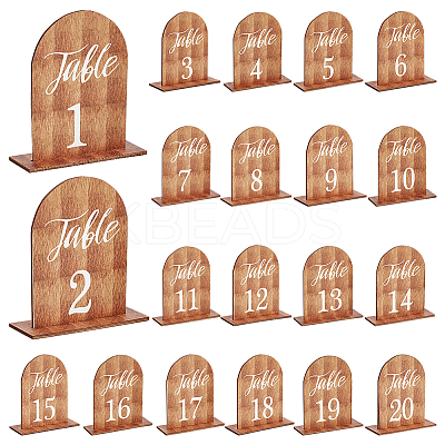 Arch Shaped Wooden Vertical Sign Holders ODIS-WH0057-02-1