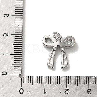Rack Plating Brass Micro Pave Clear Cubic Zirconia Pendants KK-R158-05P-1