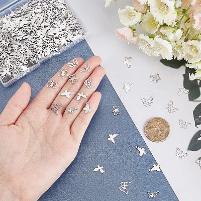 540Pcs 9 Style 201 Stainless Steel Charms STAS-UN0024-19-1