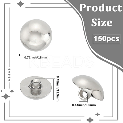 150Pcs 1-Hole Plating Acrylic Shank Buttons BUTT-CY0001-01P-1