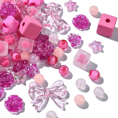 200Pcs Mixed Styles Acrylic Beads OACR-CJ0001-83-1