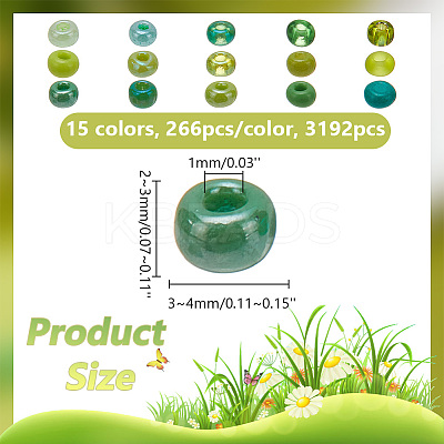 180G 15 Style 8/0 Glass Round Seed Beads SEED-AR0001-19-1