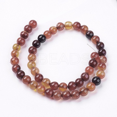 Natural Agate Bead Strands X-G-R173-8mm-05-1