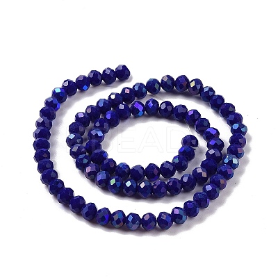 Electroplate Opaque Solid Color Glass Beads Strands X1-EGLA-A034-P8mm-L12-1