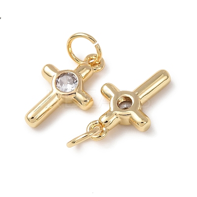 Brass Micro Pave Cubic Zirconia Pendants KK-C143-43D-G-1