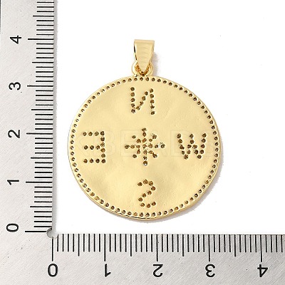 Rack Plating Brass Micro Pave Cubic Zirconia Pendants KK-P241-40G-1