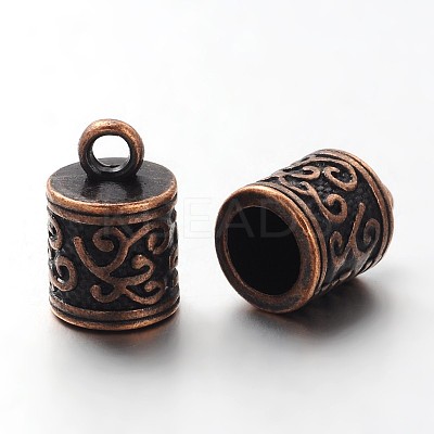 Tibetan Style Cord Ends TIBEP-LF10887YKG-R-FF-1