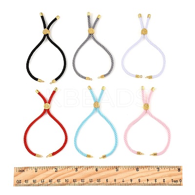 6Pcs 6 Colors Twisted Nylon Cord Silder Bracelets DIY-FS0008-93-1