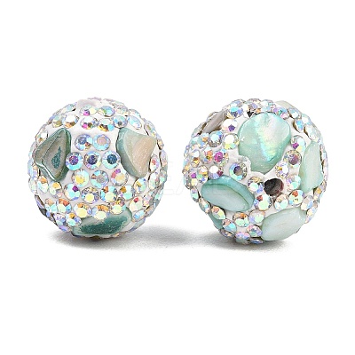 Handmade Polymer Clay Rhinestone Beads CLAY-H009-03-1