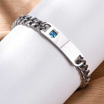 201 Stainless Steel Cuban Link Chain Bracelets BJEW-B078-162P-1