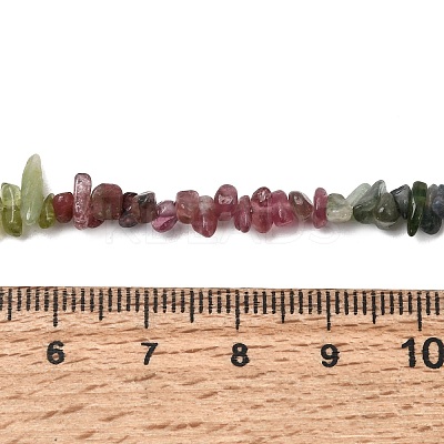 Natural Multicolor Tourmaline Chip Bead Strands G-M298-15-1