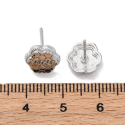 Brass Stud Earrings EJEW-D288-15P-1